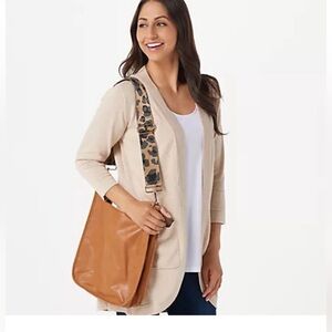 Ah-Dorned camel vegan leather crossbody